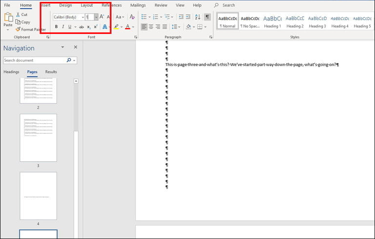 How to delete a page in word, Step by step 3