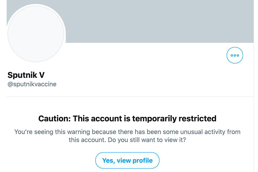 Twitter has blocked the account of the Russian vaccine Sputnik V 1